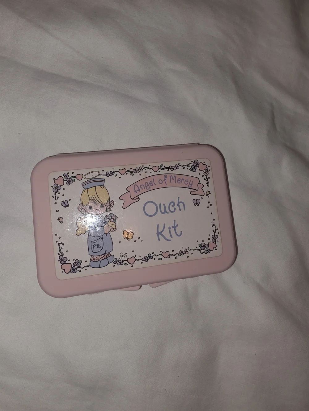 *Vintage* Pink Precious Moments 'Ouch Kit' First Aid Case